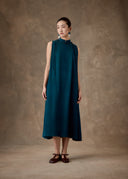 Teal Mud-Dyed Flowing Dress