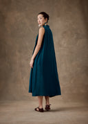 Teal Mud-Dyed Flowing Dress
