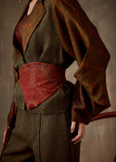 Olive & Rust Jacquard Blazer