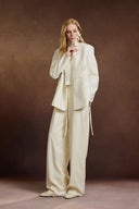 White Suit Jacket with Beading Details