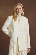 White Suit Jacket with Beading Details