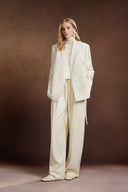 White Suit Jacket with Beading Details