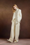 White Suit Jacket with Beading Details