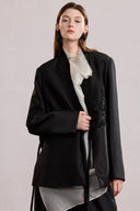 Black Suit Jacket with Beading Details