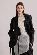 Black Suit Jacket with Beading Details