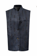 Mud-Dyed Silk Calligraphy Vest