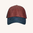 Navy and Burgundy Two-Tone Mud-Dyed Silk Cap